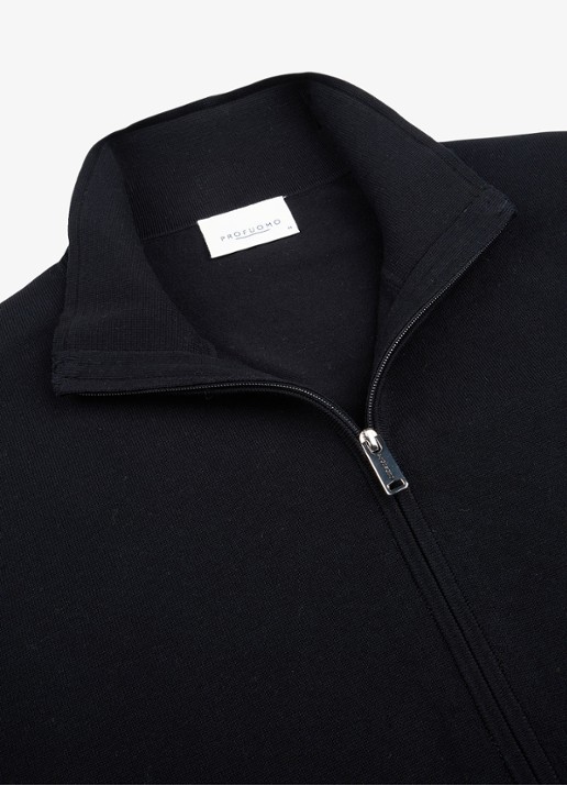 Profuomo Luxury fijngebreid vest  - detail 3 donkerblauw