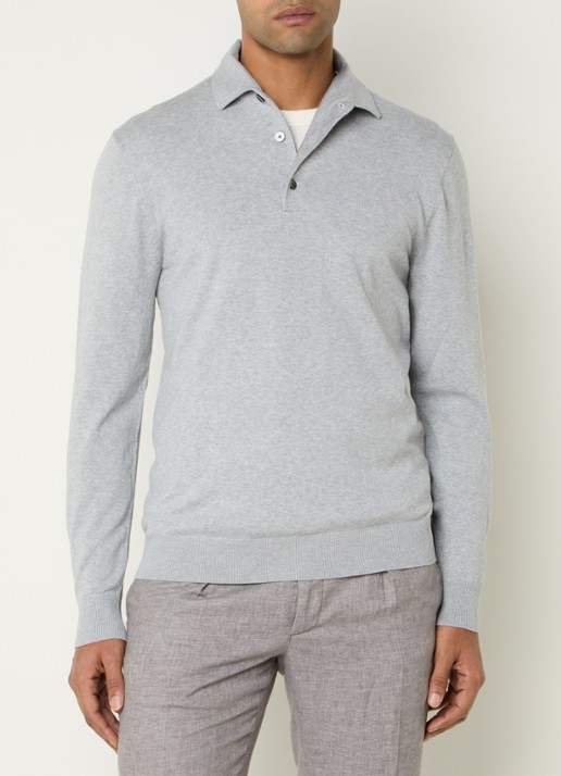 Profuomo Luxury fijngebreide regular fit polo