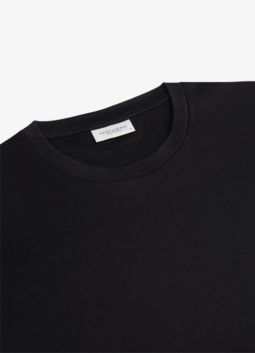 Profuomo Luxury T-shirt met stretch - detail 4 zwart