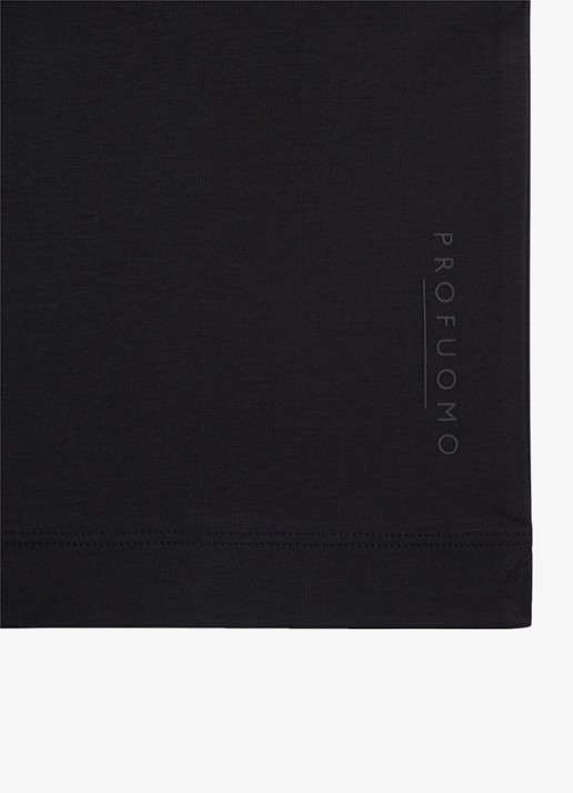 Profuomo Luxury T-shirt met stretch - detail 5 zwart