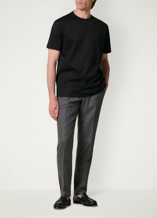 Profuomo Luxury T-shirt met stretch - voorkant 2 zwart