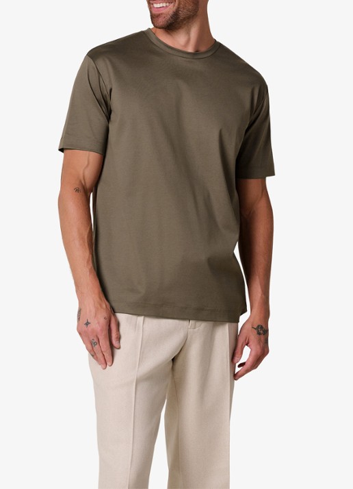 Profuomo Luxury T-shirt met stretch - detail 4 taupe