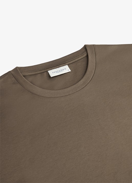Profuomo Luxury T-shirt met stretch - detail 5 taupe
