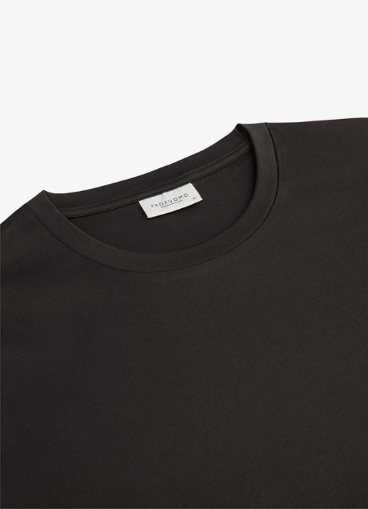 Profuomo Luxury T-shirt met stretch - detail 4 donkerbruin