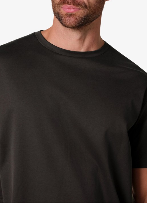 Profuomo Luxury T-shirt met stretch - detail 5 donkerbruin