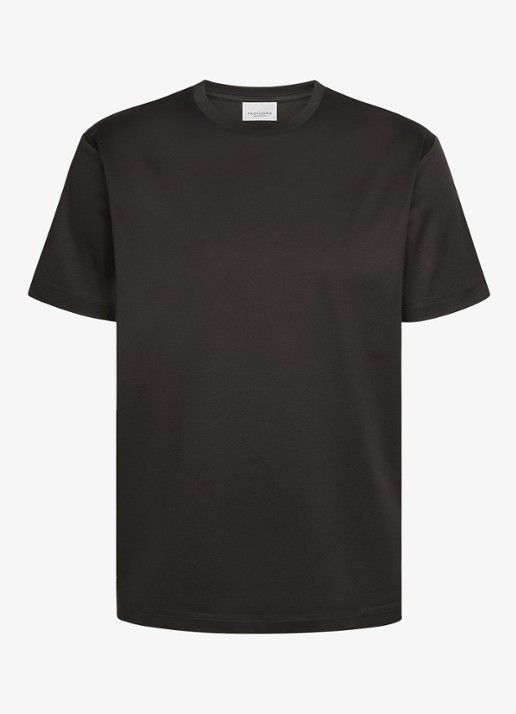 Profuomo Luxury T-shirt met stretch - voorkant donkerbruin