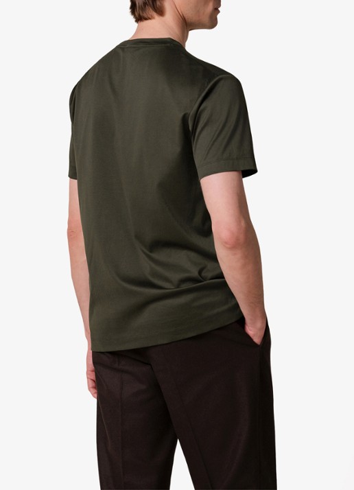 Profuomo Luxury T-shirt met stretch - achterkant 7 groen