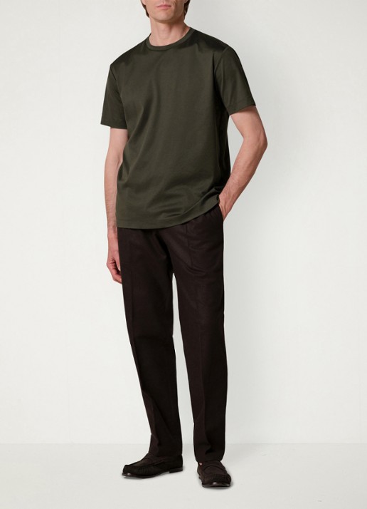 Profuomo Luxury T-shirt met stretch - voorkant 2 groen