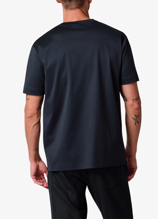 Profuomo Luxury T-shirt met stretch - achterkant 5 donkerblauw