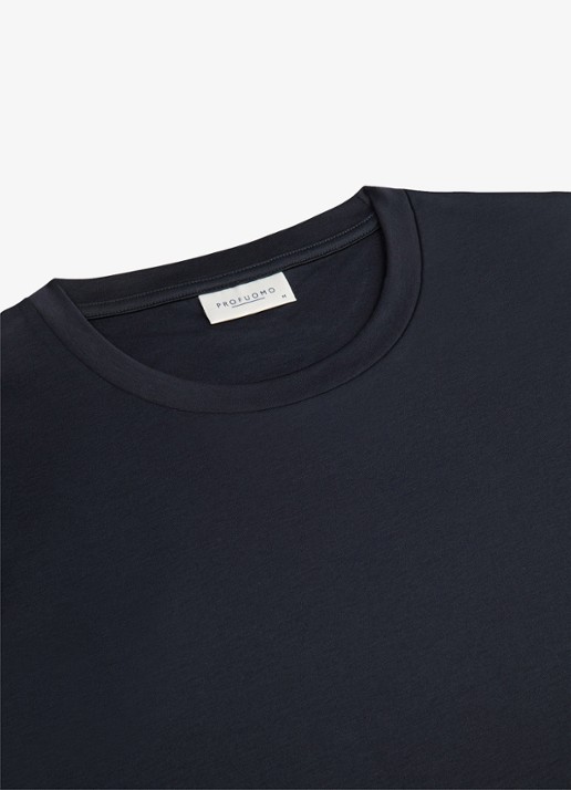 Profuomo Luxury T-shirt met stretch - detail 2 donkerblauw