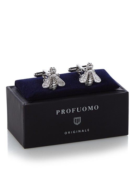 Profuomo Manchetknopen met bij - detail 2 zilver