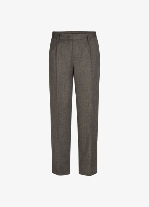 Profuomo Mouline loose fit chino in wolblend - voorkant antraciet