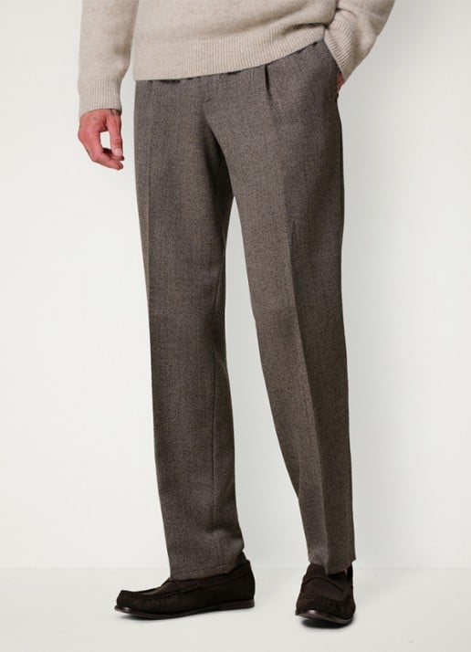 Profuomo Mouline slim fit chino in wolblend