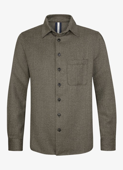 Profuomo Mouline regular fit overshirt in wol blend