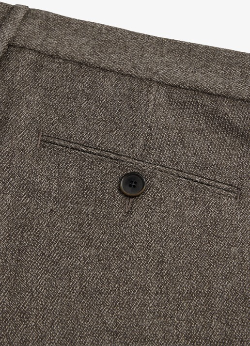 Profuomo Mouline slim fit chino in wolblend - detail 3 antraciet