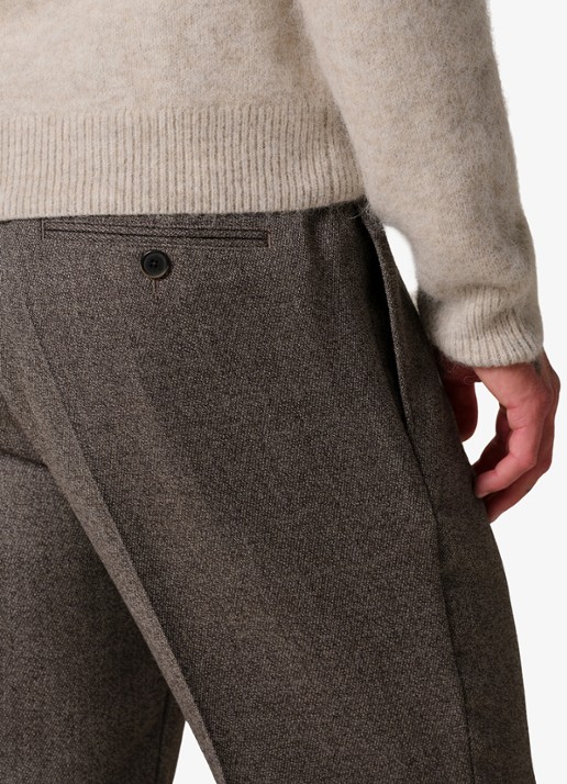 Profuomo Mouline slim fit chino in wolblend - detail 4 antraciet