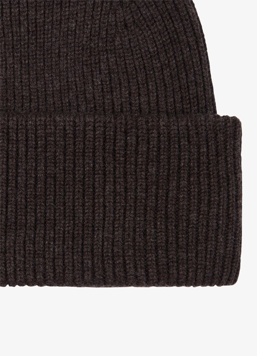 Profuomo Muts in wolblend - detail donkerbruin