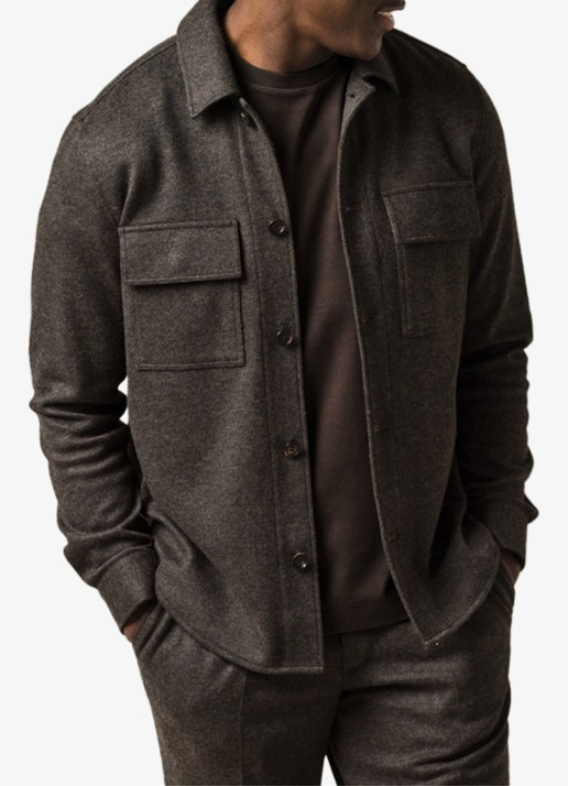 Profuomo Overshirt met borstzakken - detail 4 bruin