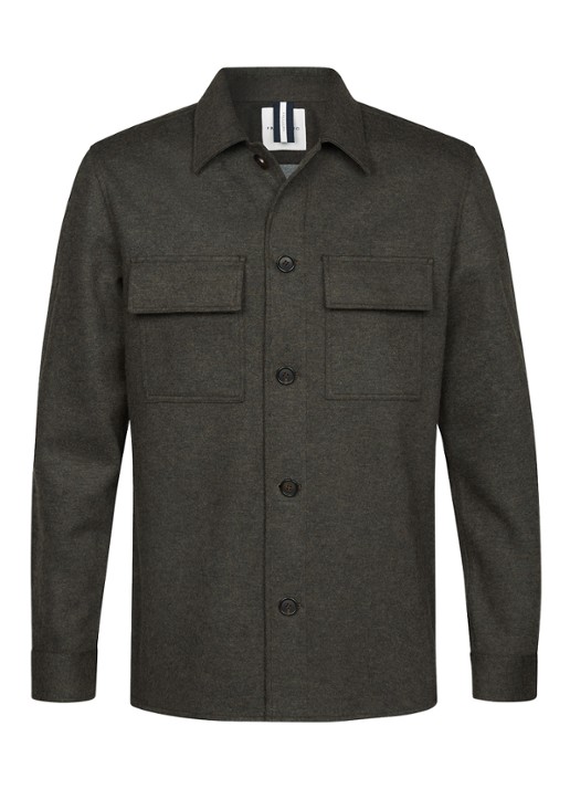 Profuomo Overshirt met borstzakken - voorkant bruin