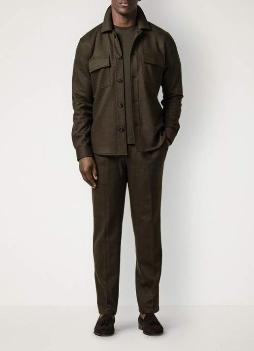 Profuomo Overshirt met borstzakken - voorkant 5 groen