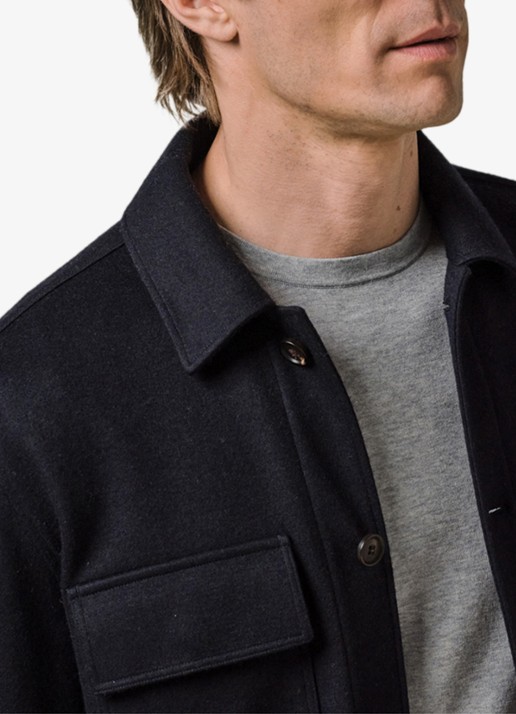 Profuomo Overshirt met borstzakken - detail 5 donkerblauw