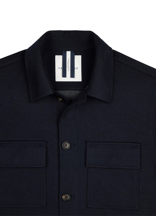 Profuomo Overshirt met borstzakken - detail 6 donkerblauw
