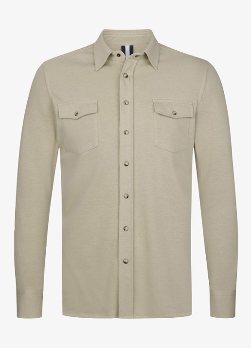 Profuomo Overshirt met borstzakken - voorkant 5 beige