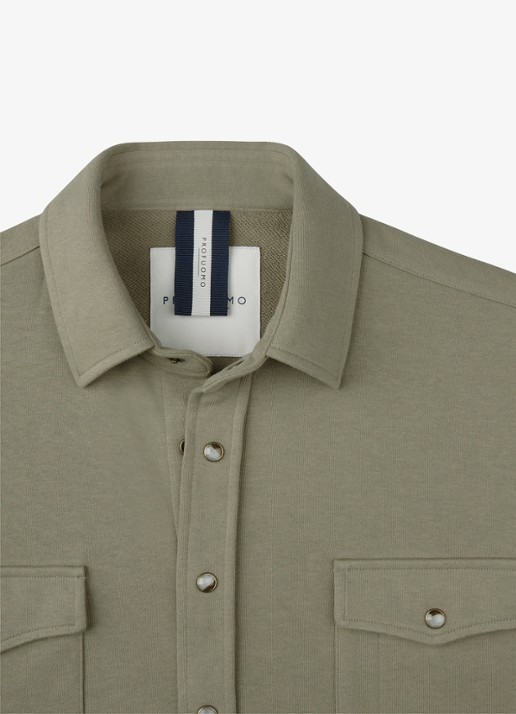 Profuomo Overshirt met borstzakken - detail 6 middengroen