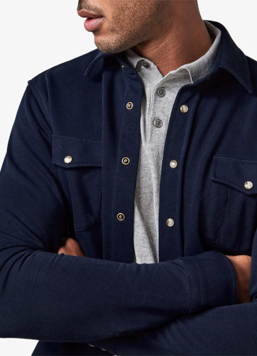 Profuomo Overshirt met borstzakken - detail 4 blauw