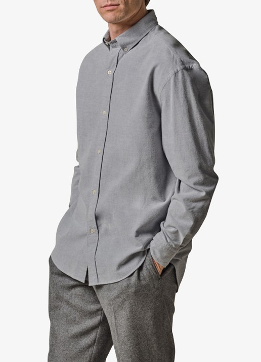 Profuomo Oxford comfort fit overhemd met button down kraag - detail blauw