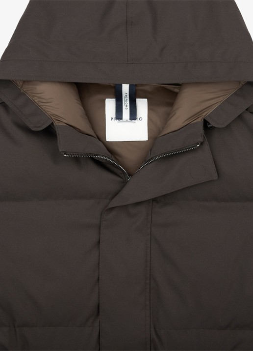 Profuomo Parka met capuchon - detail 2 donkerbruin