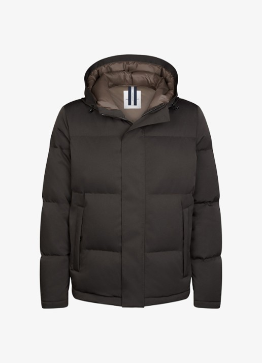 Profuomo Parka met capuchon - voorkant 4 donkerbruin