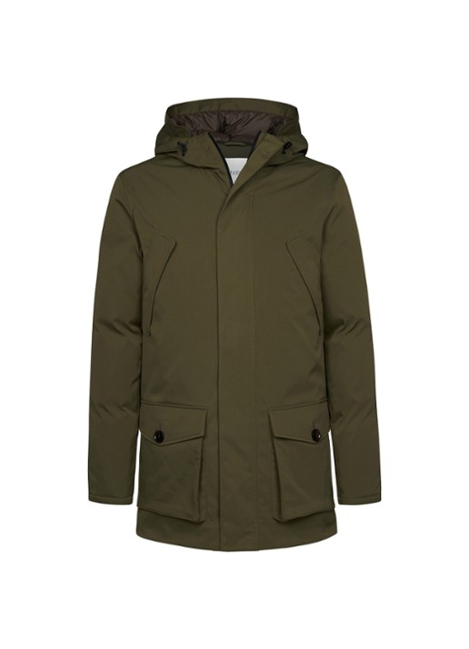 Profuomo Parka met klepzakken - voorkant 5 groen
