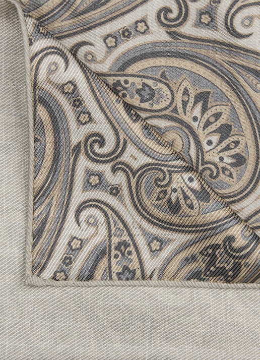 Profuomo Pochet van zijde - detail beige