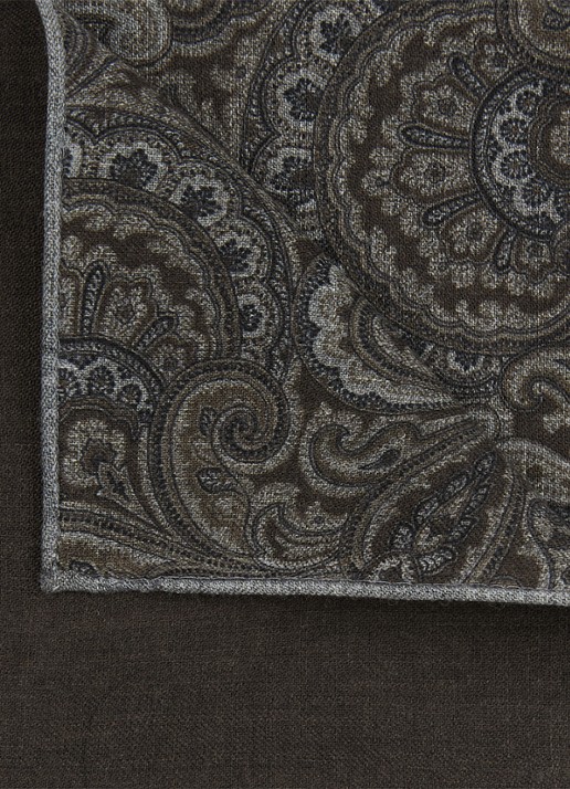 Profuomo Pochet van zijde - detail 2 donkerbruin