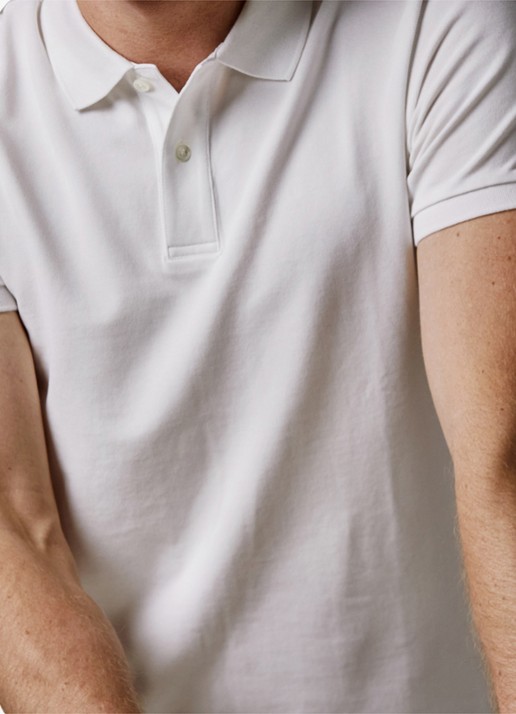 Profuomo Polo in pique - detail 3 wit