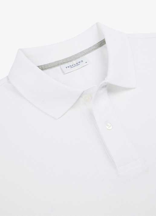 Profuomo Polo in pique - detail 4 wit