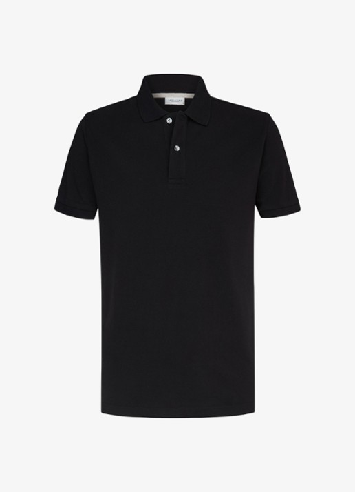 Profuomo Polo in pique - voorkant zwart