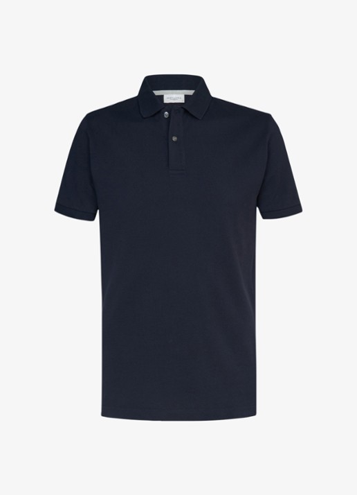Profuomo Polo in pique - voorkant donkerblauw