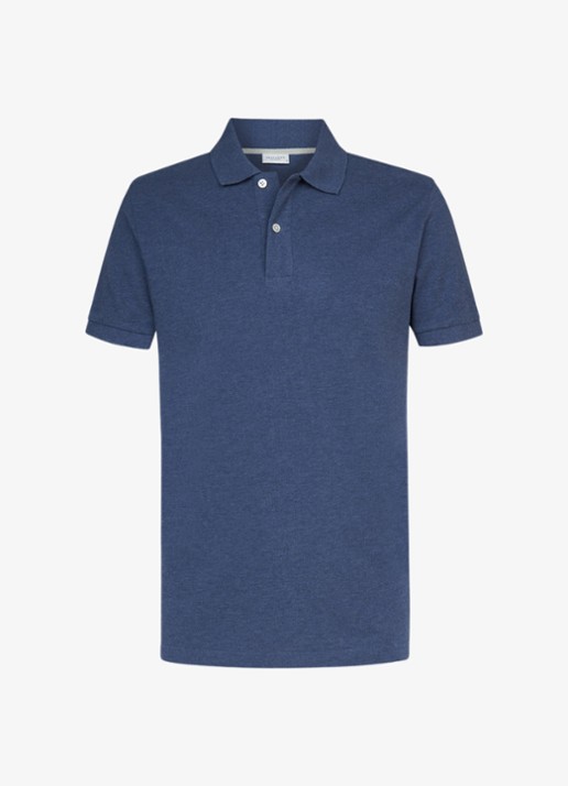 Profuomo Polo in pique - voorkant indigo
