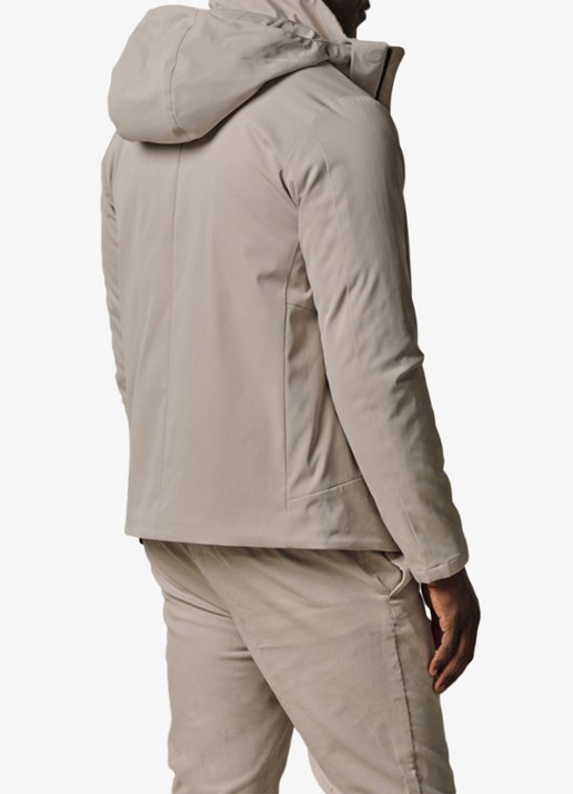 Profuomo Regenjas met capuchon - achterkant creme