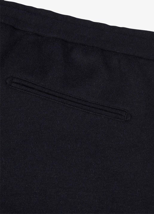 Profuomo Regular fit broek in wolblend - detail 5 donkerblauw
