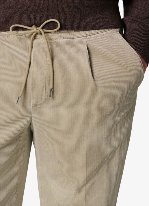 Profuomo Regular fit broek van corduroy - detail 3 beige