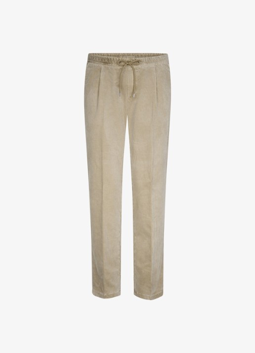 Profuomo Regular fit broek van corduroy - voorkant 4 beige