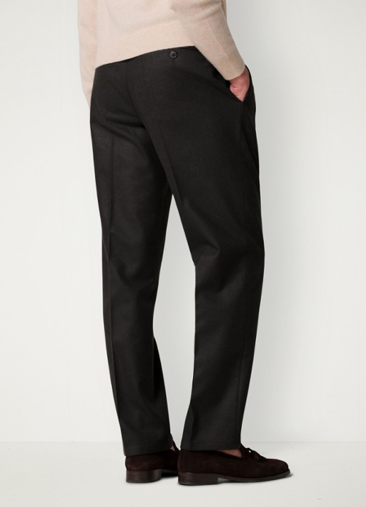 Profuomo Regular fit chino in kasjmierblend - achterkant 6 donkerbruin
