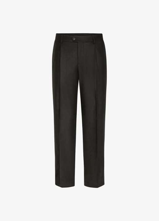 Profuomo Regular fit chino in kasjmierblend - voorkant donkerbruin