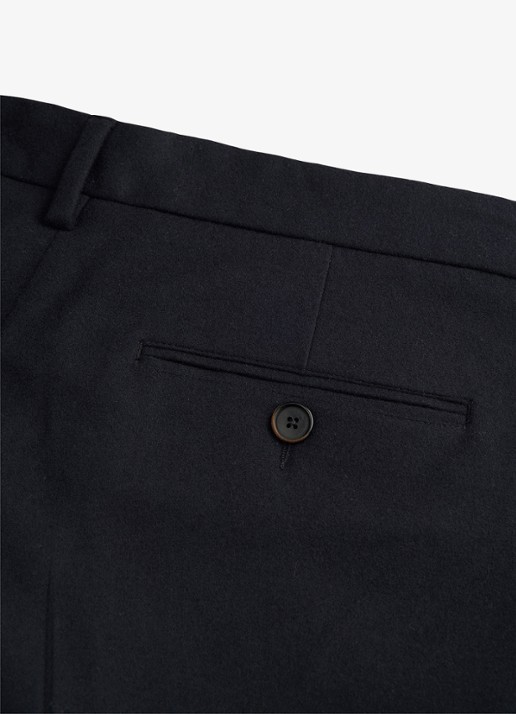 Profuomo Regular fit chino in kasjmierblend - detail 4 donkerblauw