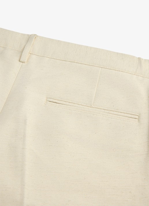 Profuomo Regular fit chino in linnenblend - detail 4 creme