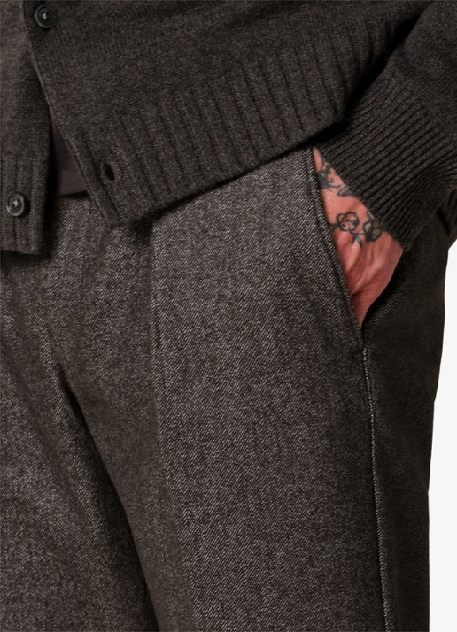 Profuomo Regular fit chino in wolblend - detail 4 bruin