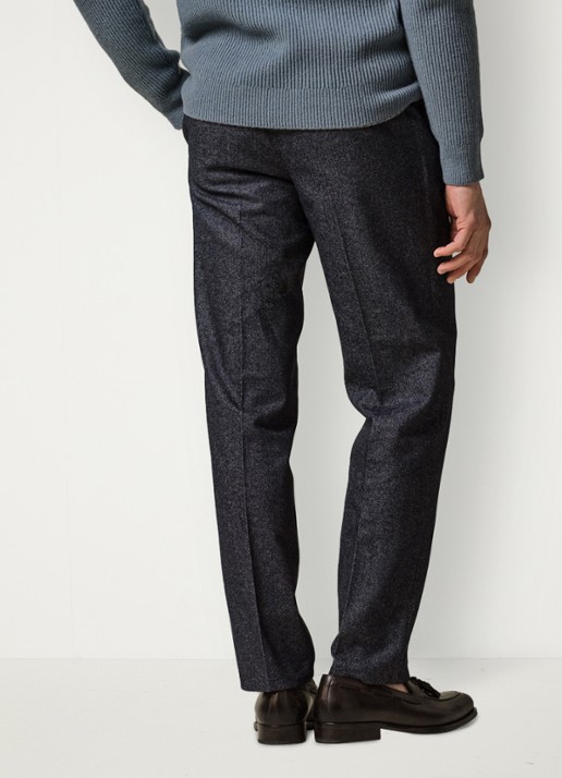 Profuomo Regular fit chino in wolblend - achterkant 3 donkerblauw